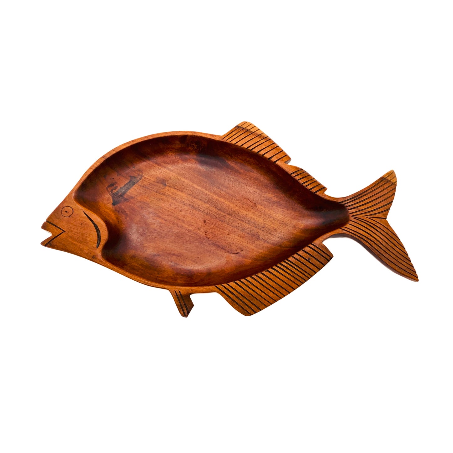 Schale aus Holz FISCH Vintage Mid Century 60er 70er Jahre
