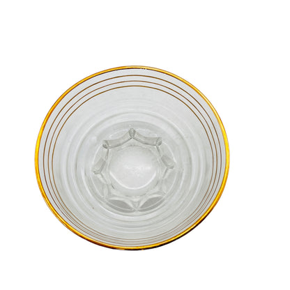 Schalen Set 70er 80er Goldrand Dessertschalen Eisschalen Glas 6er Set
