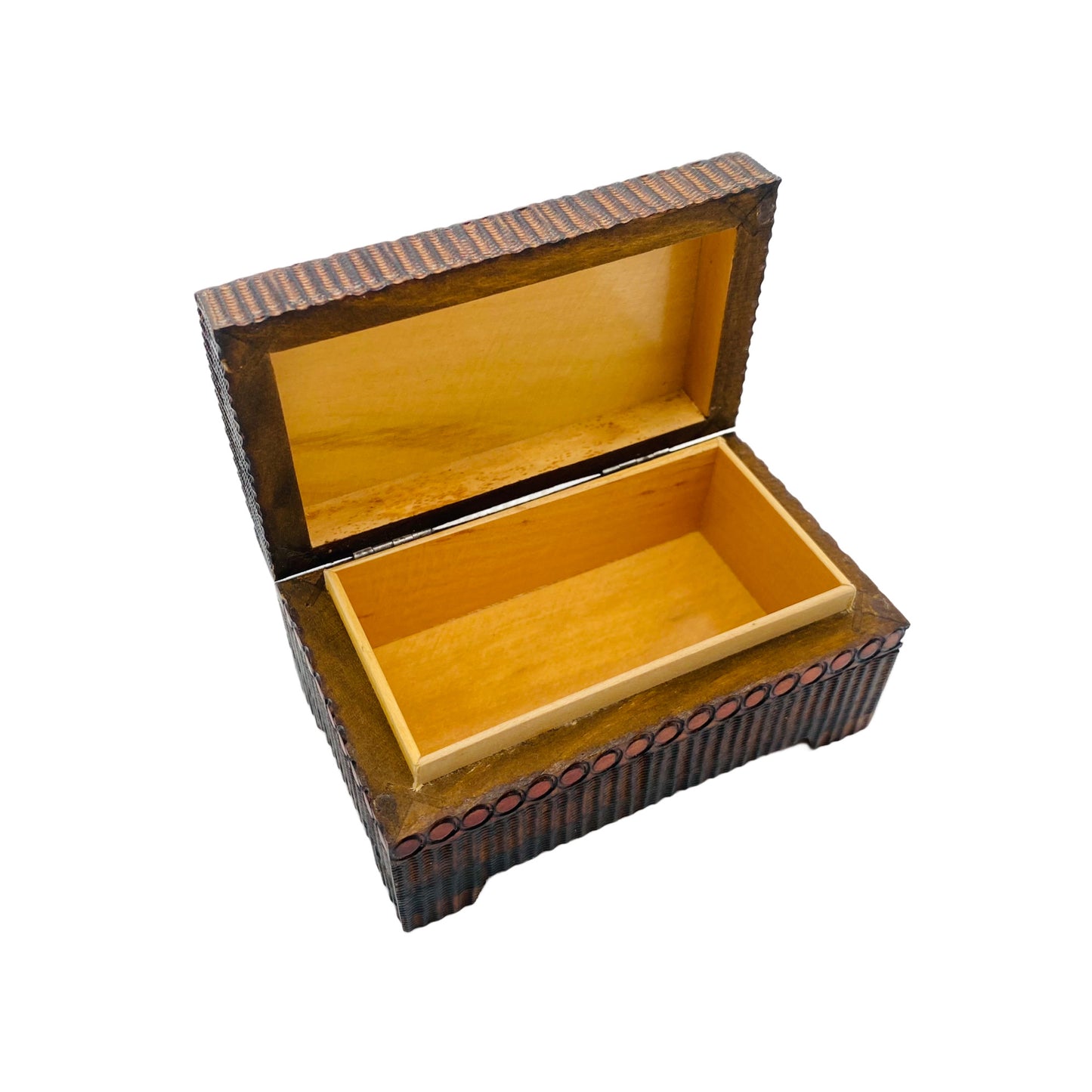 Schatulle Holz Vintage 60er 70er Intarsien Dose Mid Century