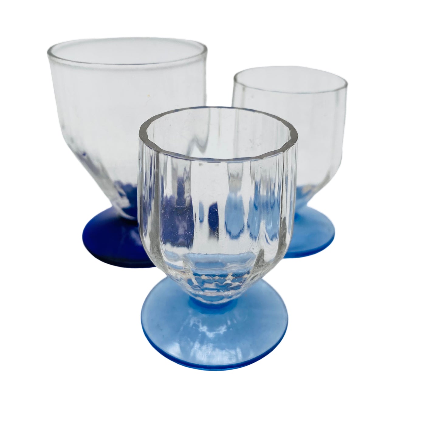 Schnapsgläser Vintage 60er 70er Jahre blau hellblau 4er Set Glas