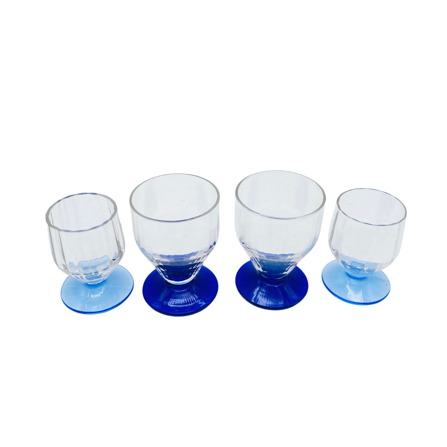 Schnapsgläser Vintage 60er 70er Jahre blau hellblau 4er Set Glas