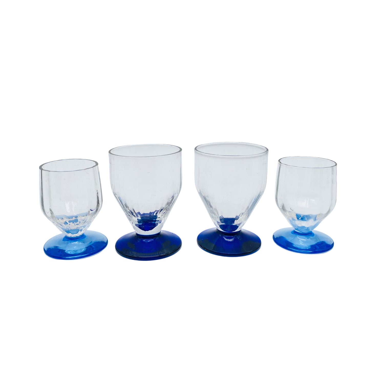Schnapsgläser Vintage 60er 70er Jahre blau hellblau 4er Set Glas