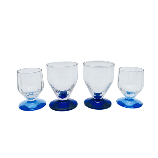 Schnapsgläser Vintage 60er 70er Jahre blau hellblau 4er Set Glas
