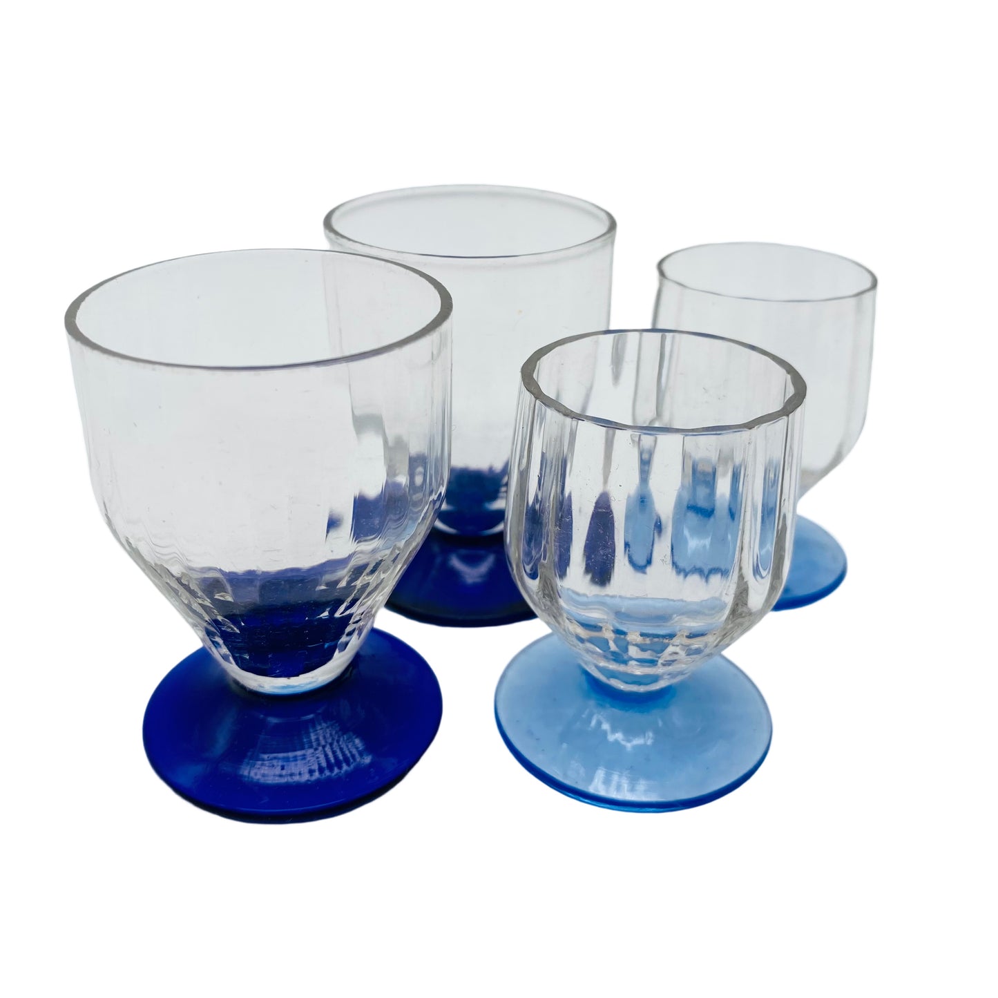 Schnapsgläser Vintage 60er 70er Jahre blau hellblau 4er Set Glas