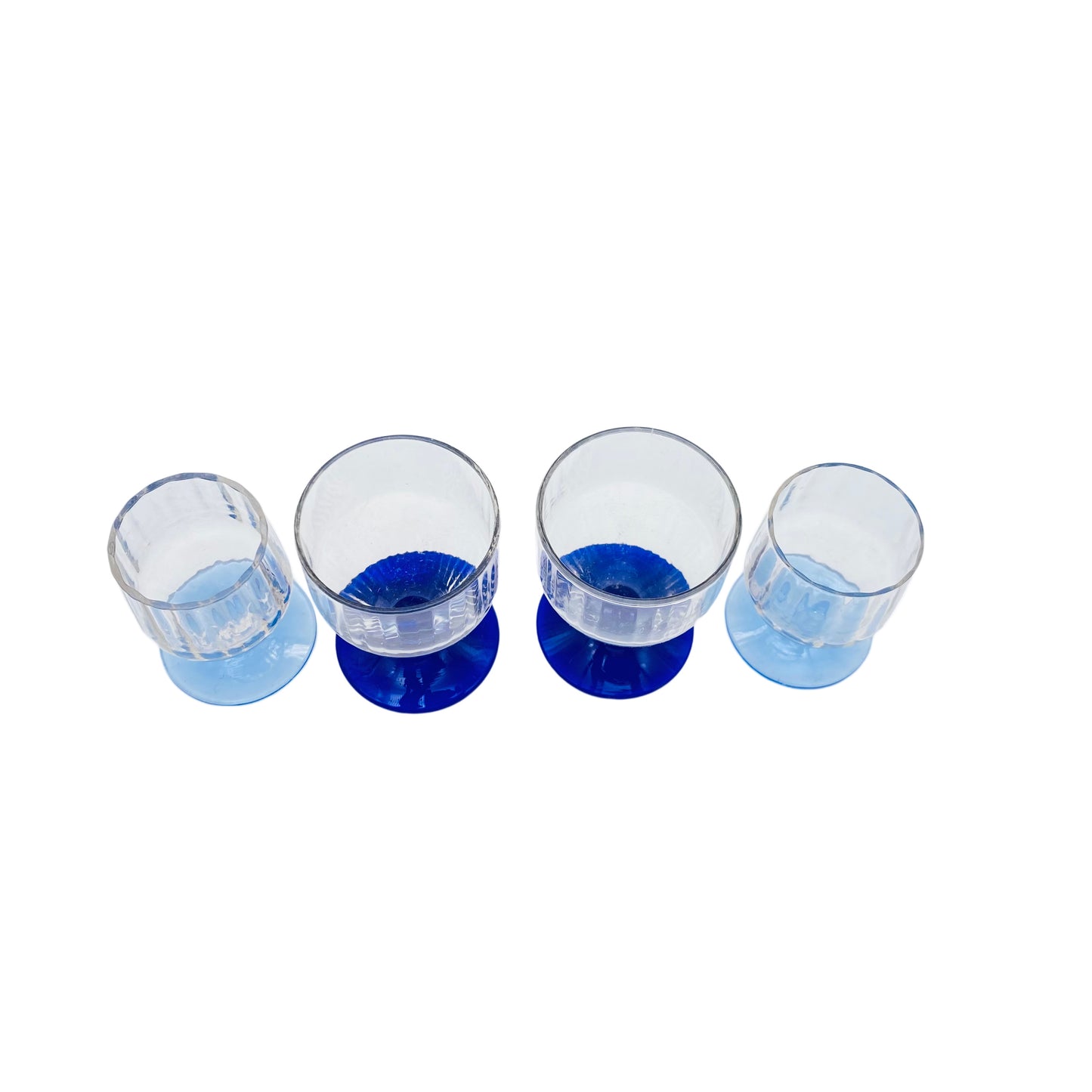 Schnapsgläser Vintage 60er 70er Jahre blau hellblau 4er Set Glas