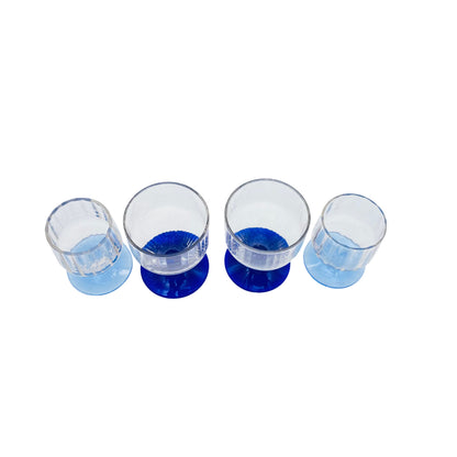 Schnapsgläser Vintage 60er 70er Jahre blau hellblau 4er Set Glas