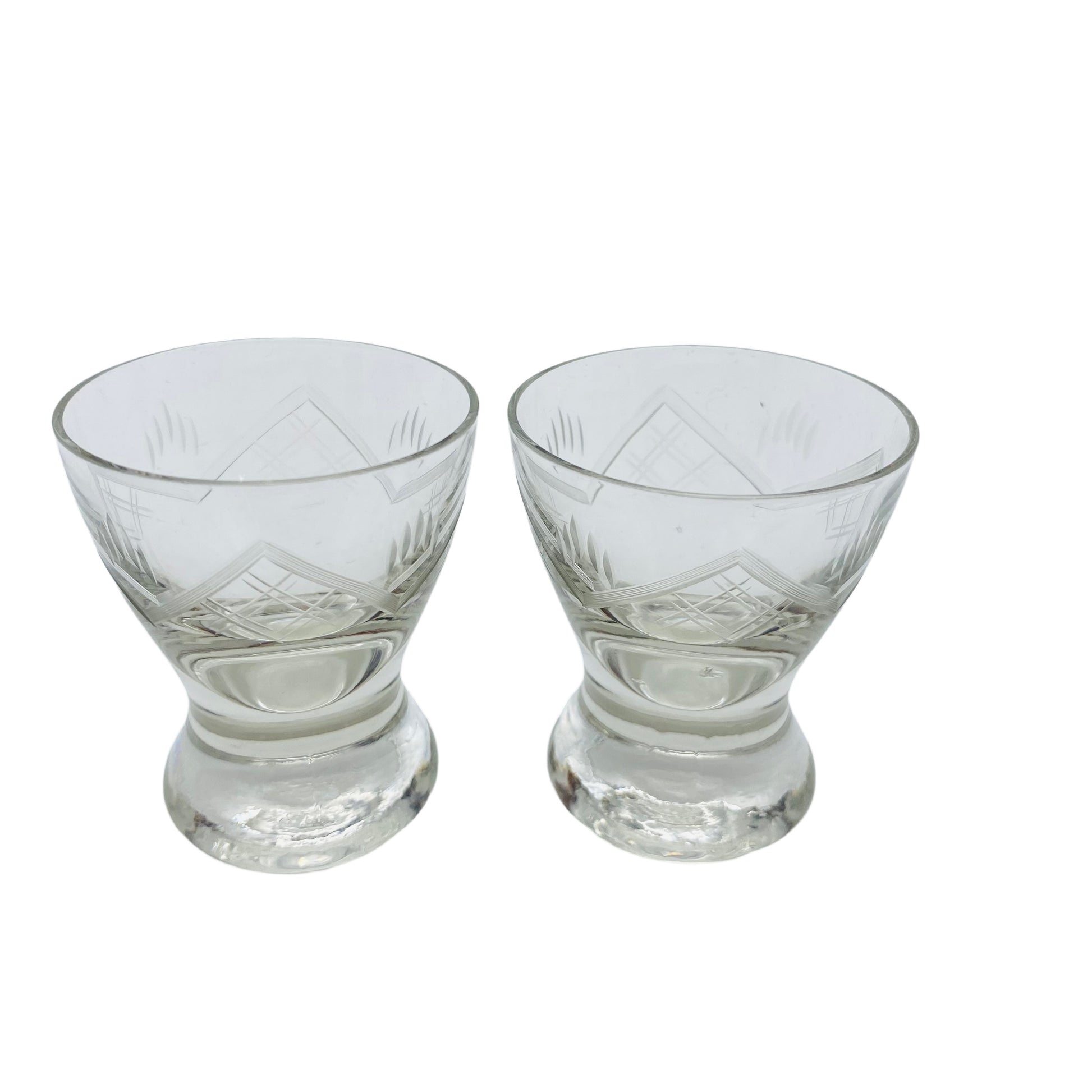 Schnapsgläser beschliffen Set Mid Century 50er Jahre Glas