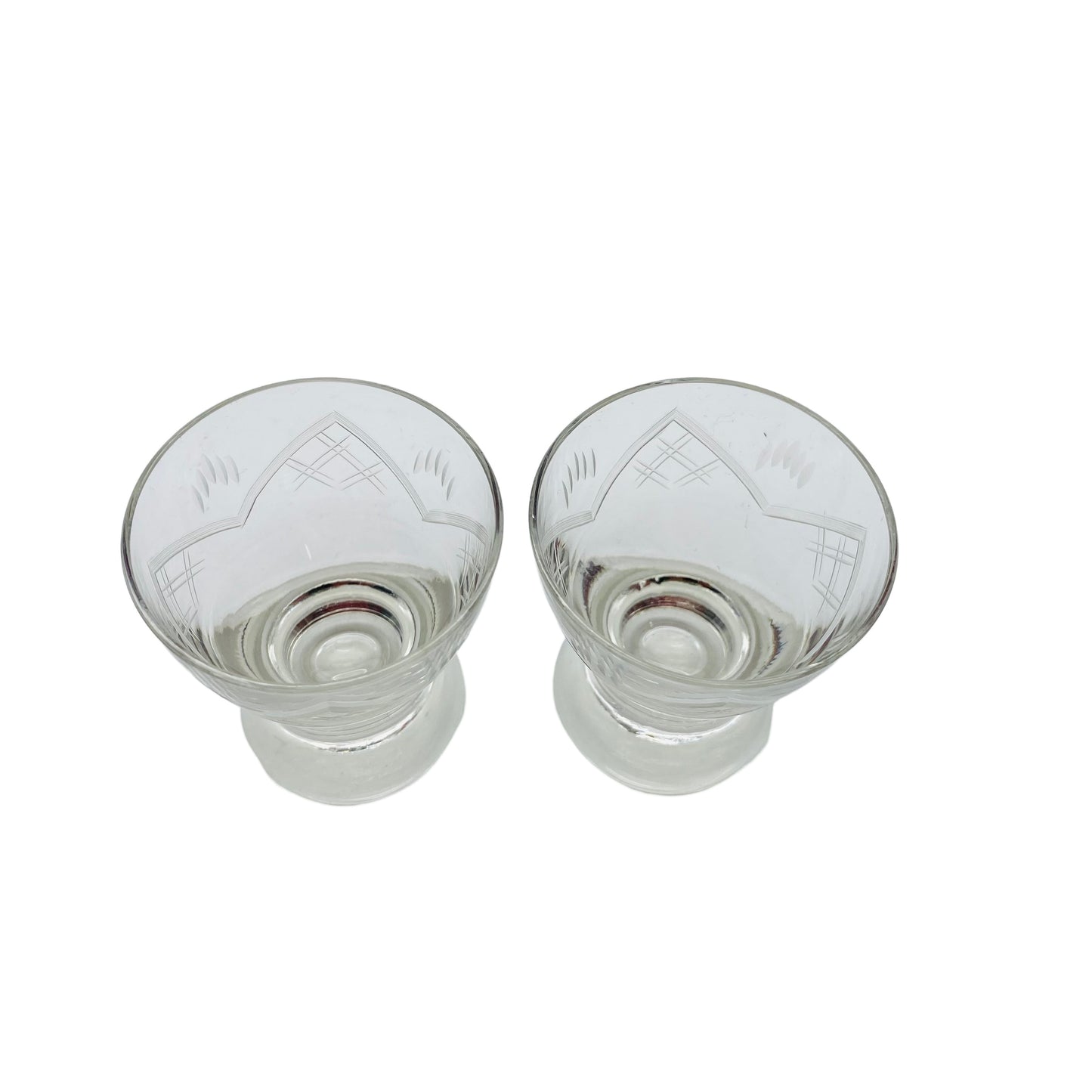 Schnapsgläser beschliffen Set Mid Century 50er Jahre Glas