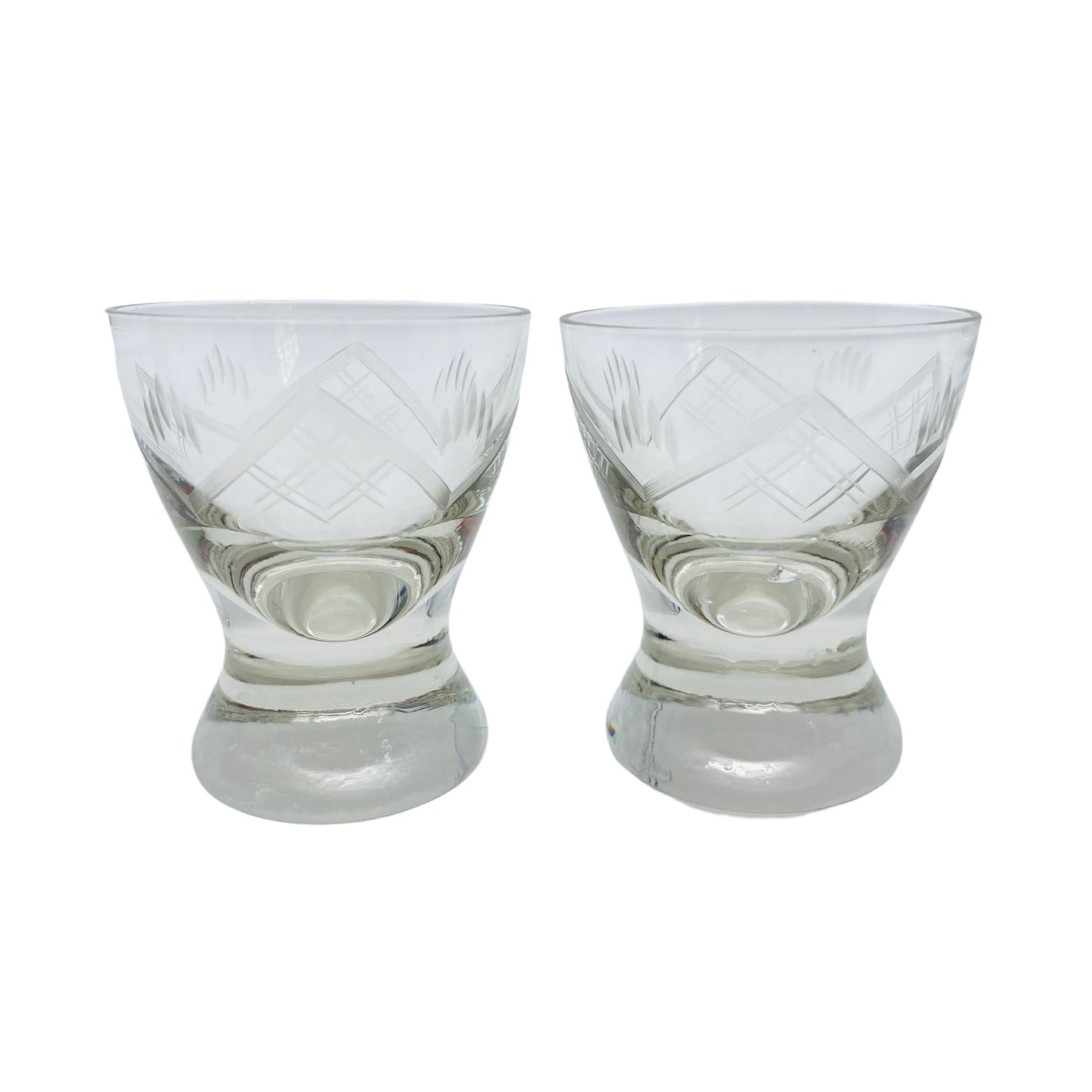 Schnapsgläser beschliffen Set Mid Century 50er Jahre Glas