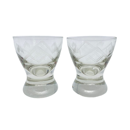 Schnapsgläser beschliffen Set Mid Century 50er Jahre Glas