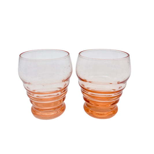 Schnapsgläser rosa rosé Set 70er Jahre Vintage Glas