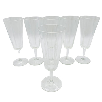 Sektgläser beschliffen 50er 60er Vintage Mid Century Gläser Glas Rillen