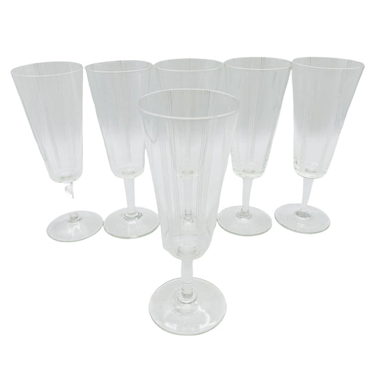 Sektgläser beschliffen 50er 60er Vintage Mid Century Gläser Glas Rillen