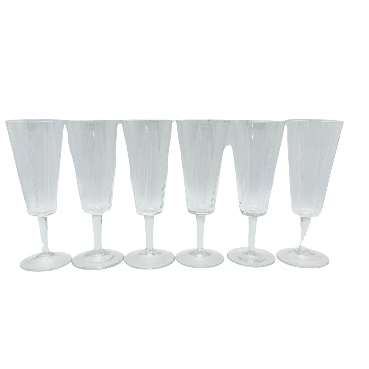 Sektgläser beschliffen 50er 60er Vintage Mid Century Gläser Glas Rillen