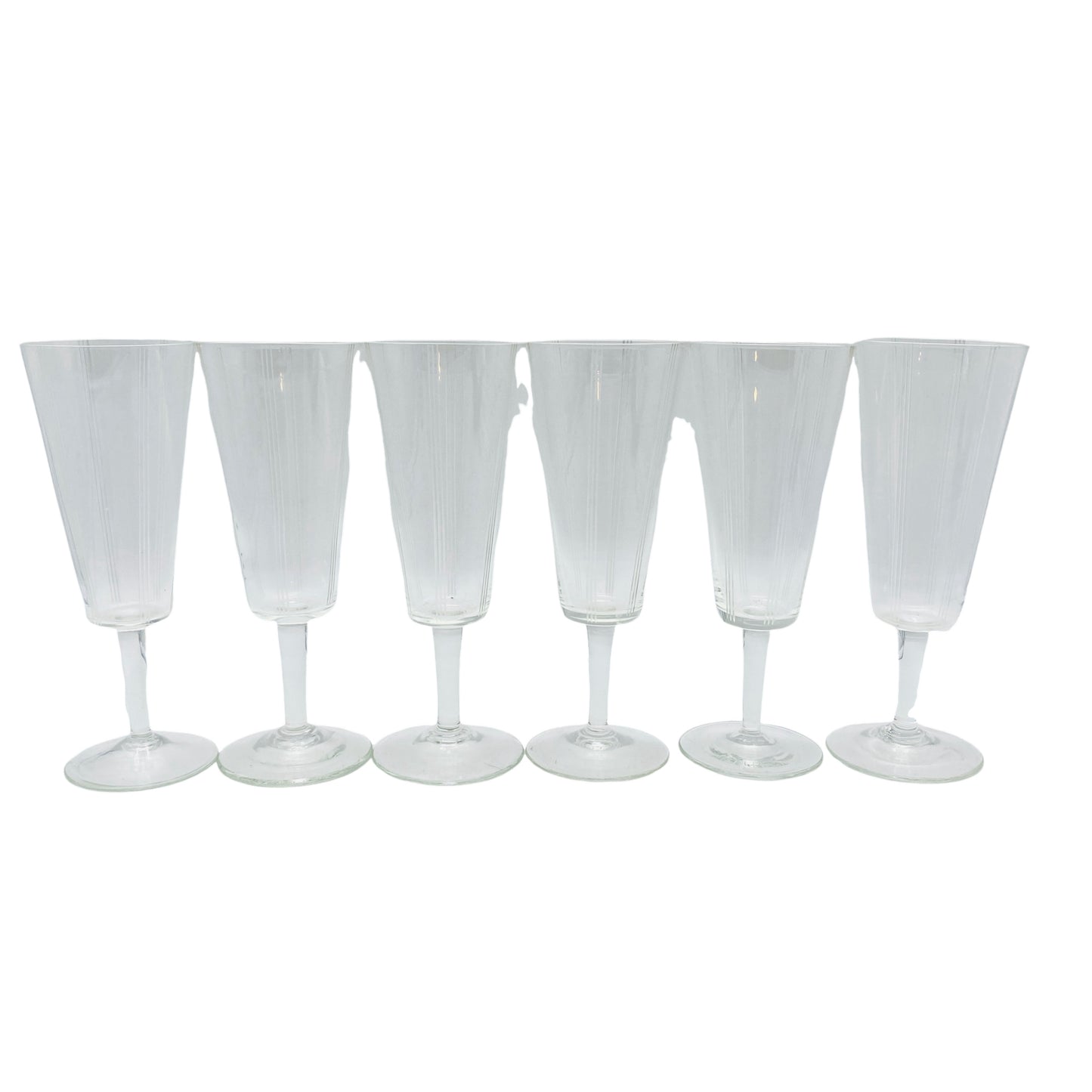 Sektgläser beschliffen 50er 60er Vintage Mid Century Gläser Glas Rillen