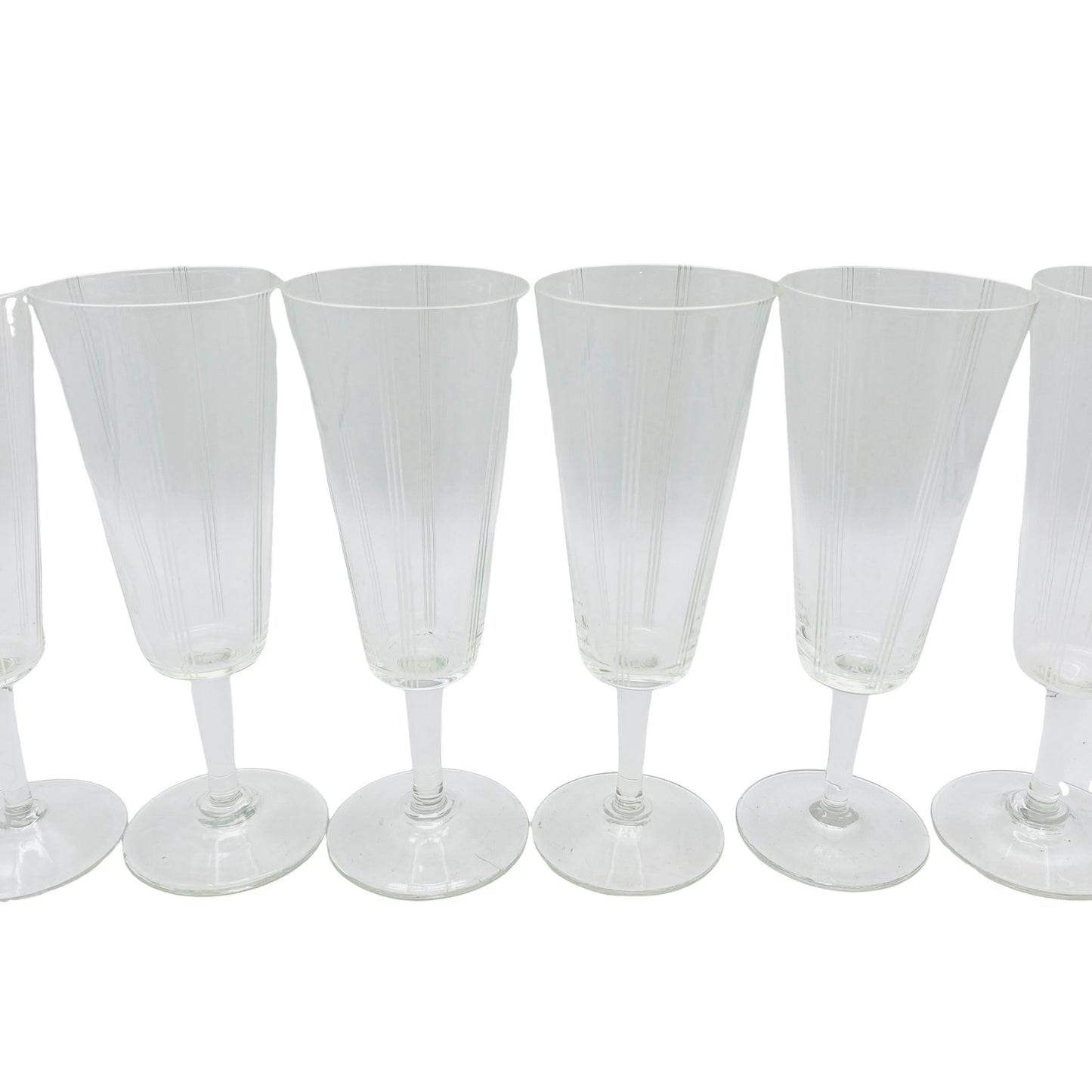 Sektgläser beschliffen 50er 60er Vintage Mid Century Gläser Glas Rillen