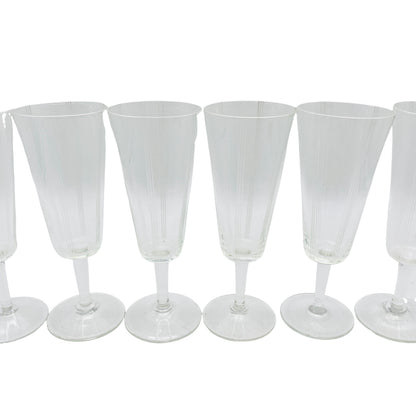 Sektgläser beschliffen 50er 60er Vintage Mid Century Gläser Glas Rillen