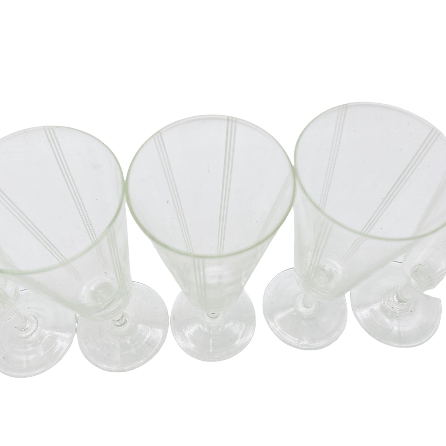 Sektgläser beschliffen 50er 60er Vintage Mid Century Gläser Glas Rillen