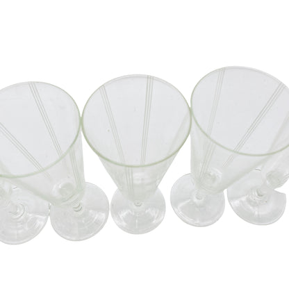 Sektgläser beschliffen 50er 60er Vintage Mid Century Gläser Glas Rillen