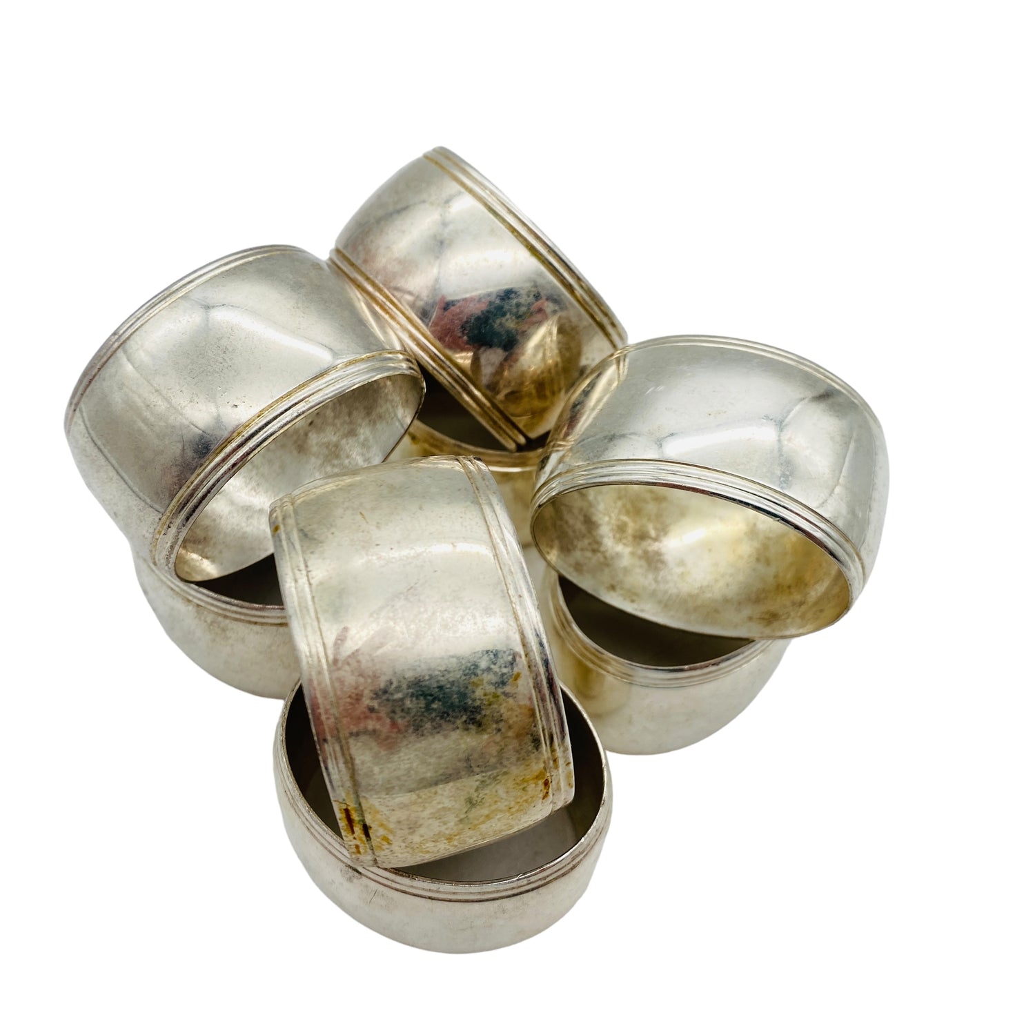 Serviettenringe versilbert 8er Set Vintage 60er 70er Jahre Serviettenhalter