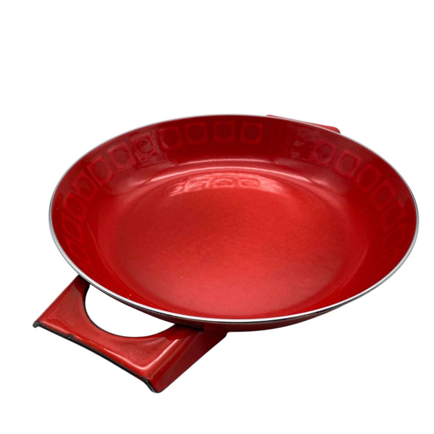 Silit Tischpfanne Emaille rot 70er Jahre Eisen Pfanne D 20,5 cm