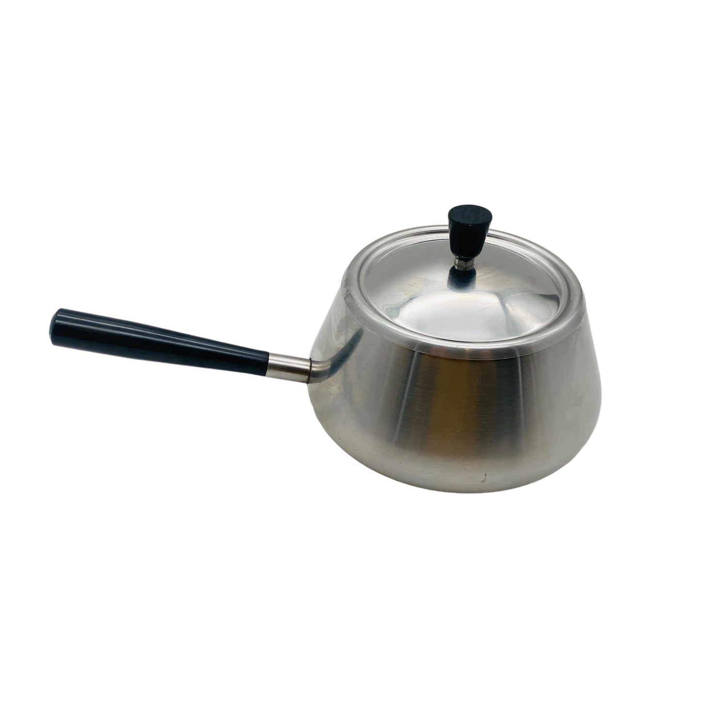 Spring FONDUE Topf Vintage Edelstahl 60er 70er Fonduetopf mit Griff schwarz