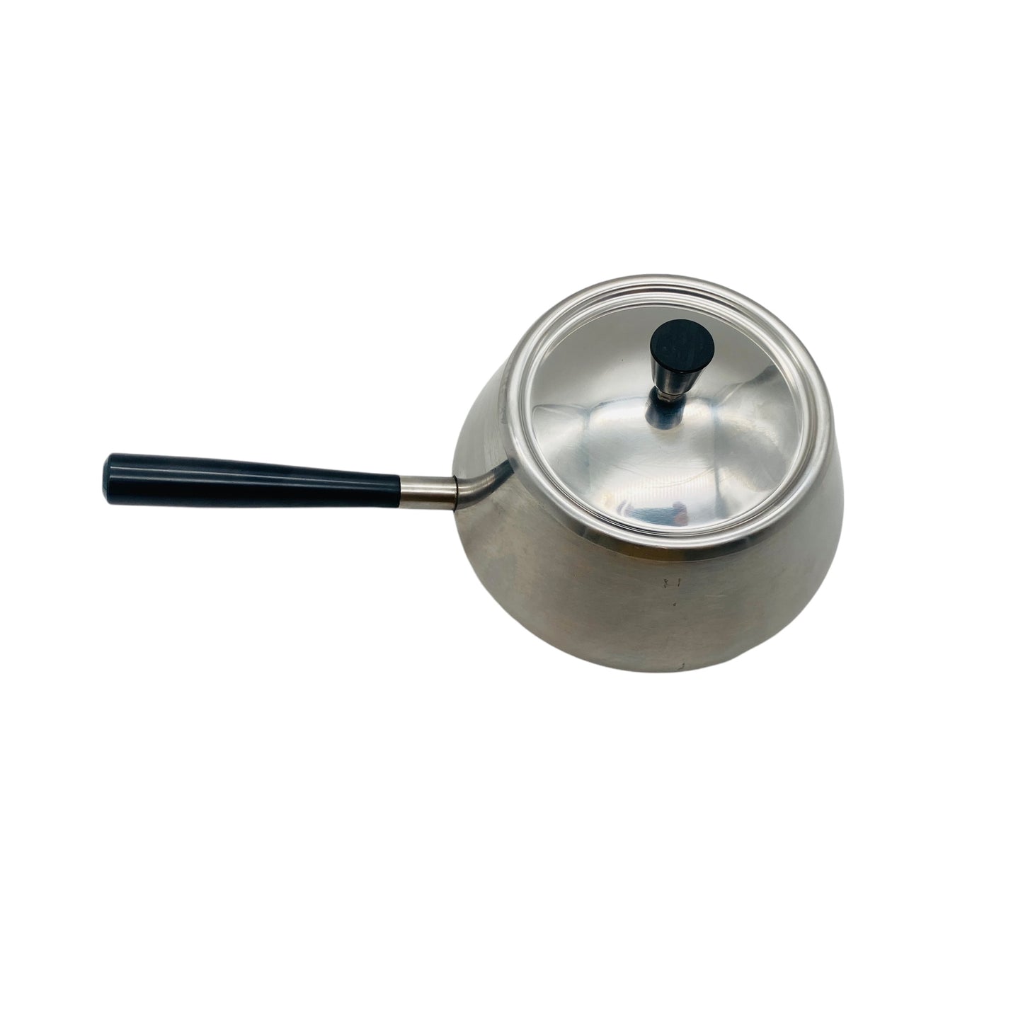 Spring FONDUE Topf Vintage Edelstahl 60er 70er Fonduetopf mit Griff schwarz