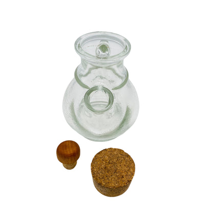 TISCHFEIN Nusskanne Erdnusskanne mit Korkverschluss 70er 80er Jahre Vintage Glas