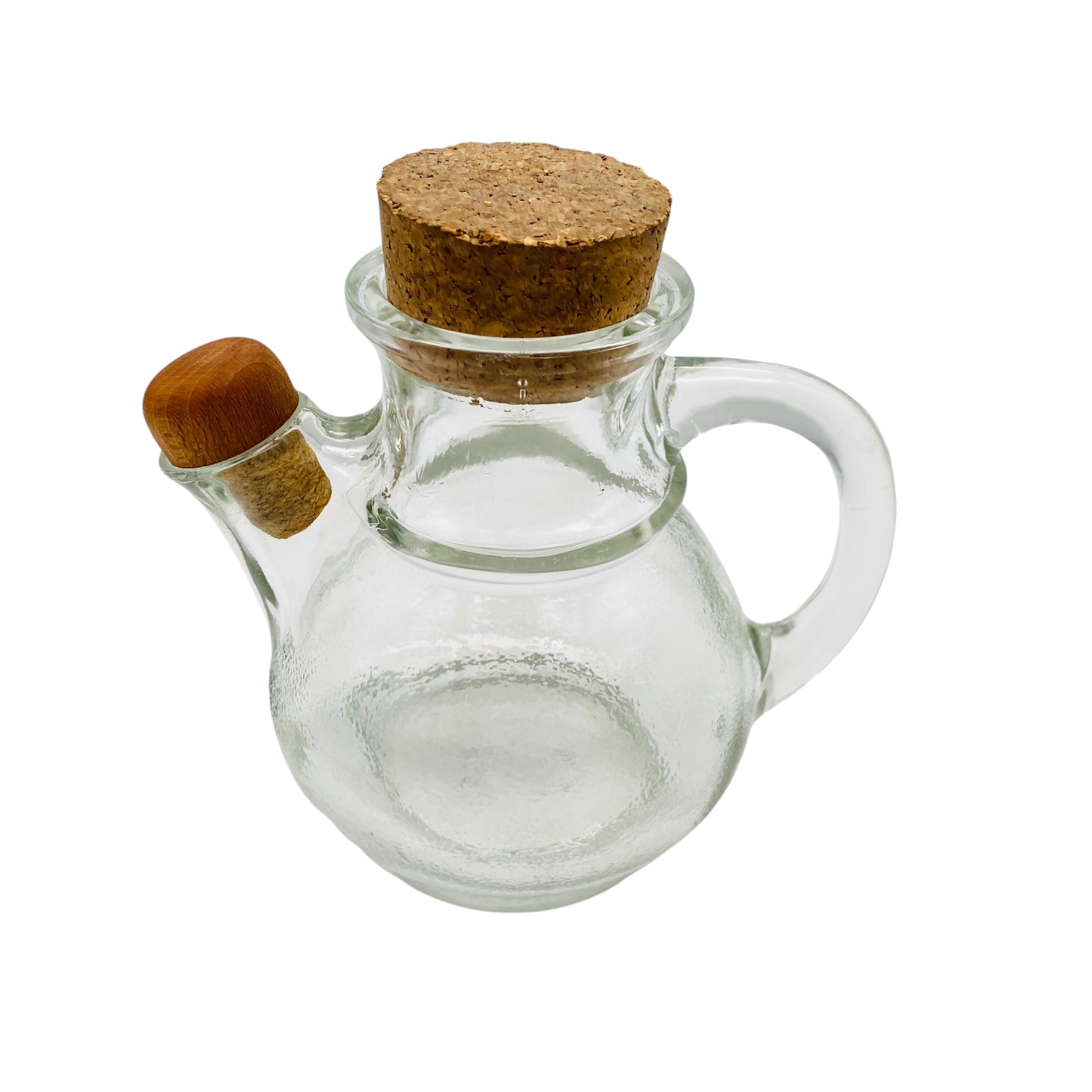 TISCHFEIN Nusskanne Erdnusskanne mit Korkverschluss 70er 80er Jahre Vintage Glas