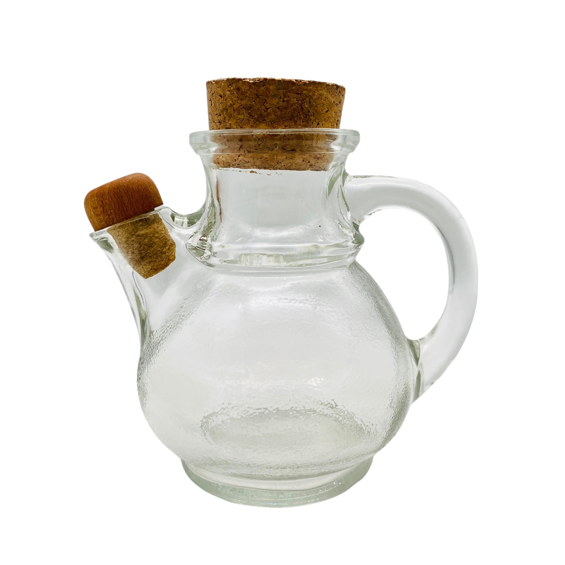 TISCHFEIN Nusskanne Erdnusskanne mit Korkverschluss 70er 80er Jahre Vintage Glas