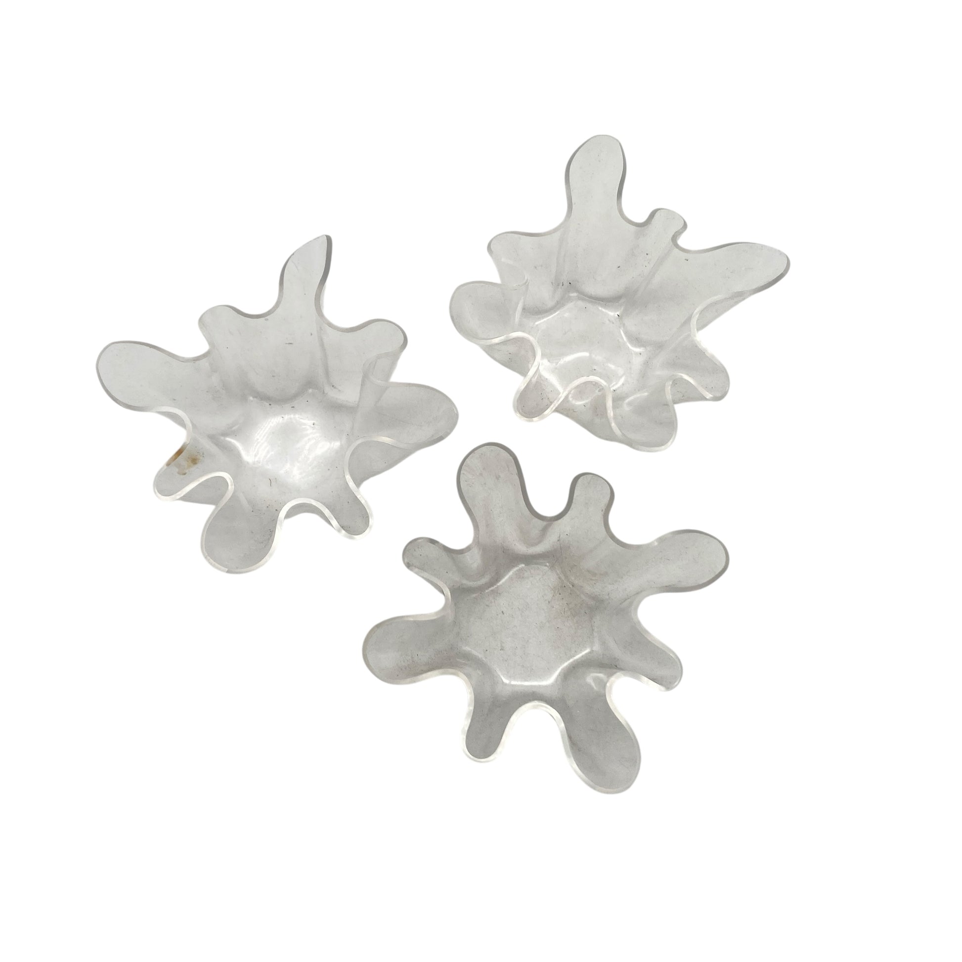 Taschentuch Schalen Windlichter 70er Jahre Dekoration Acrylglas Plexiglas transparent