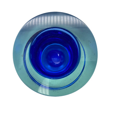 Teelichthalter Kerzenhalter Glas blau 70er 80er Vintage