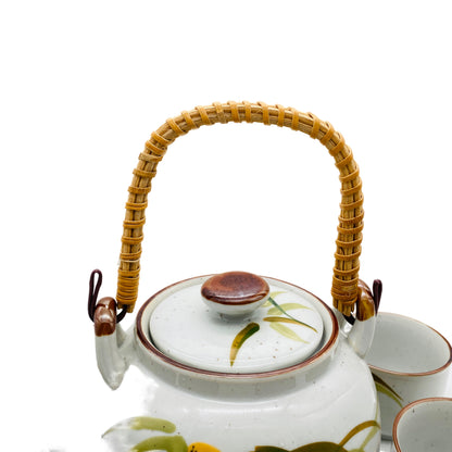Teeservice Teekanne Teeschalen Set Porzellan asiatisches Design Vintage