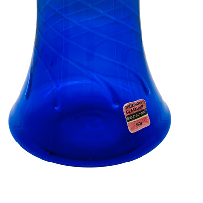 Thüringer Glaskunst expertic DDR GDR Glas Vase blau 60er 70er Jahre