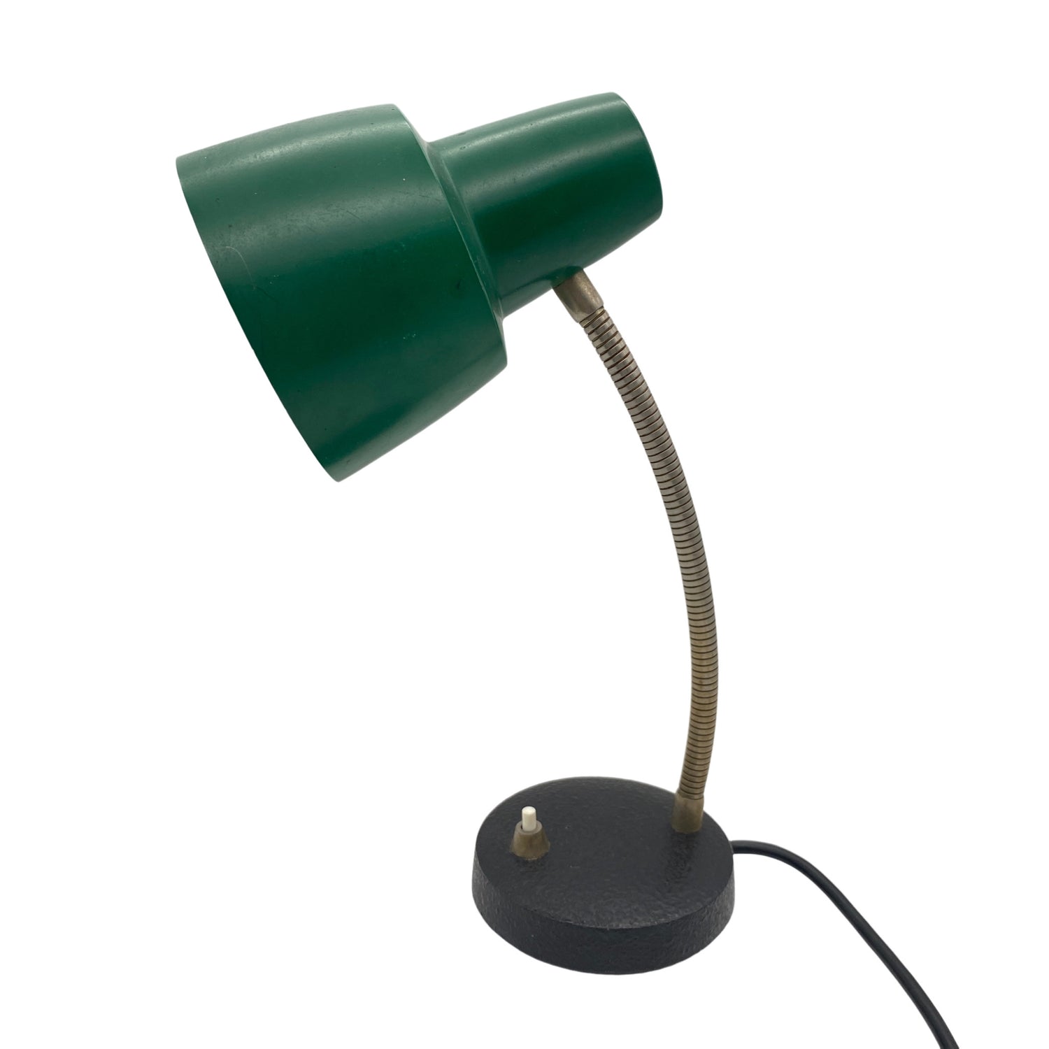 Tischleuchte Metall grün schwarz 60er 70er Bürolampe Vintage
