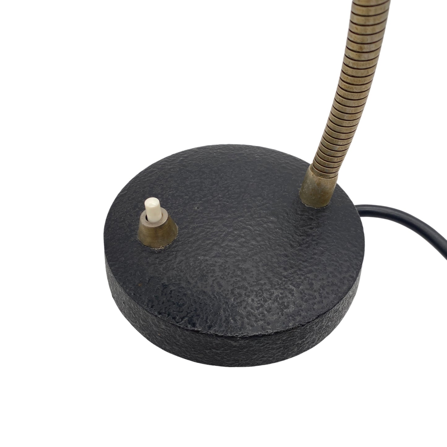 Tischleuchte Metall grün schwarz 60er 70er Bürolampe Vintage