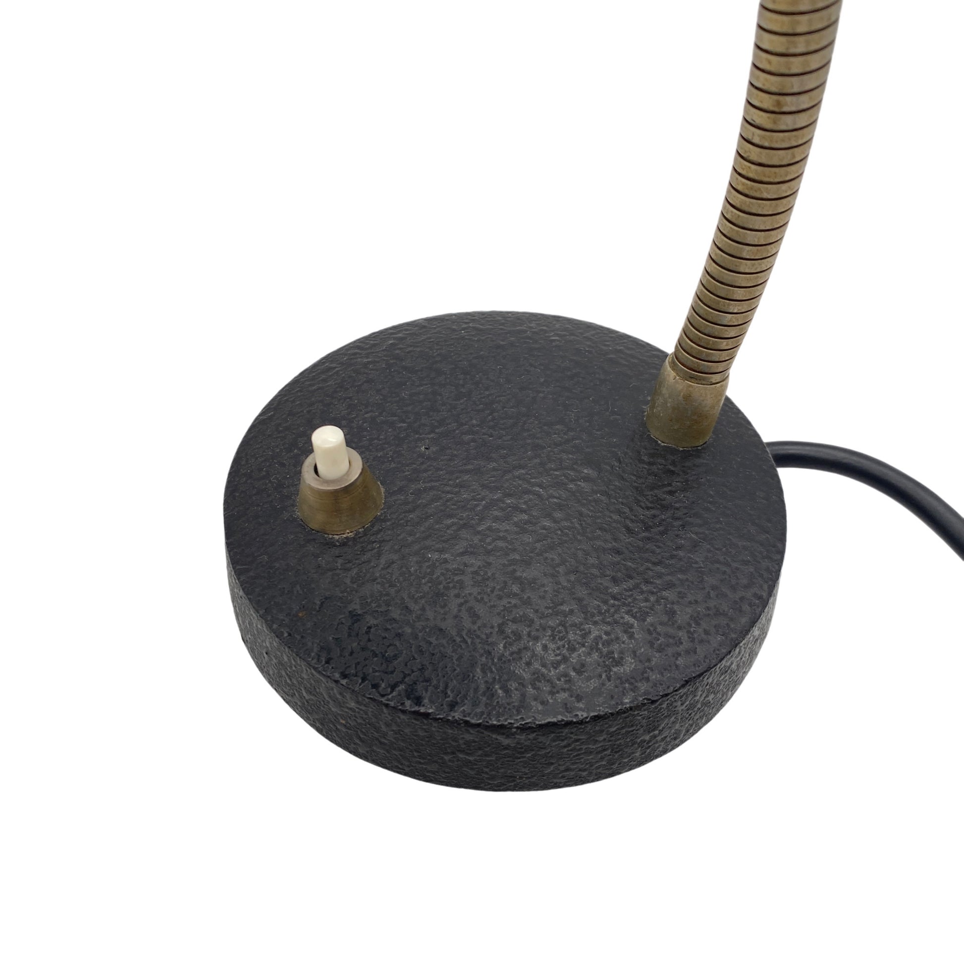 Tischleuchte Metall grün schwarz 60er 70er Bürolampe Vintage