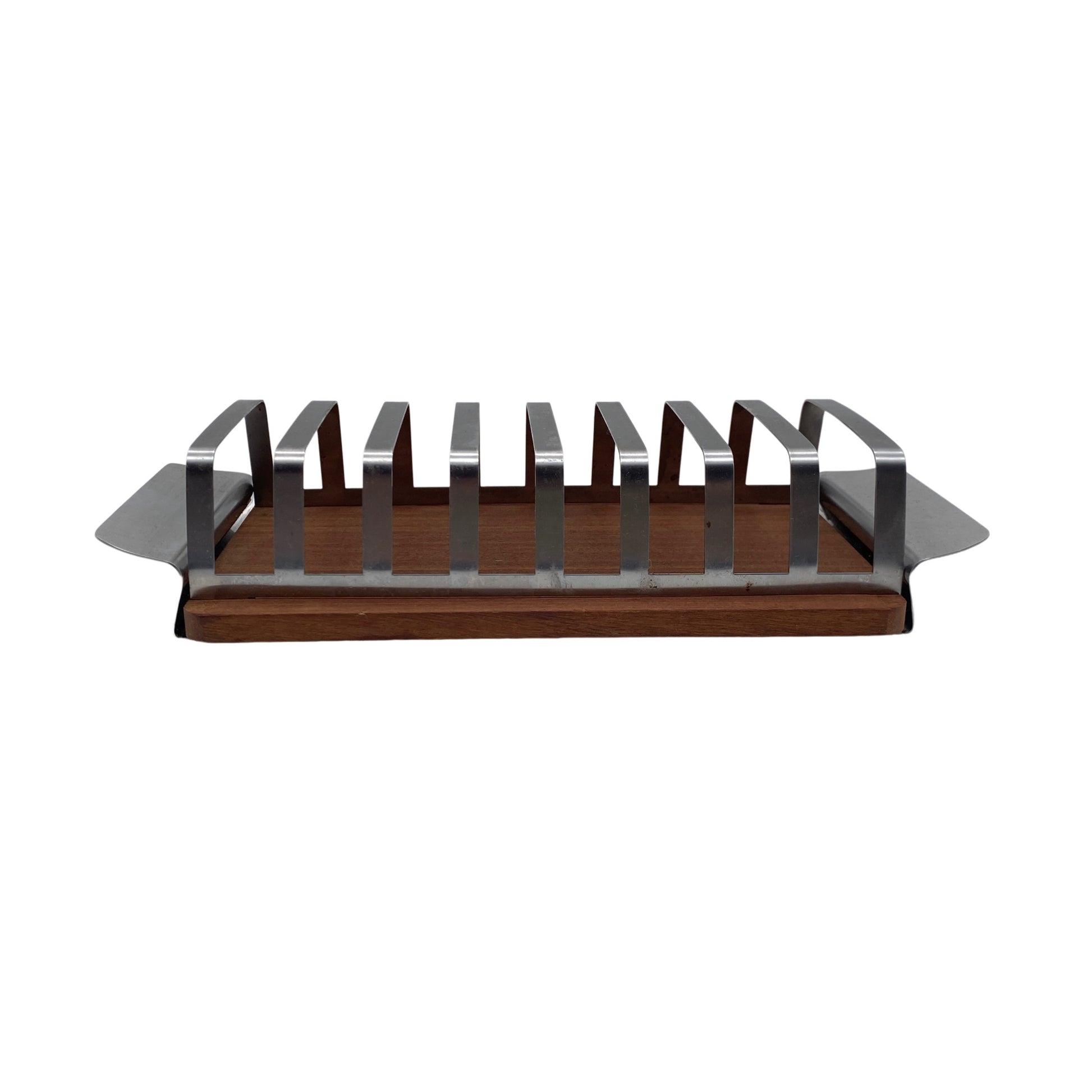 Toasthalter Teak Edelstahl Briefhalter 60er 70er Mid Century Lounge