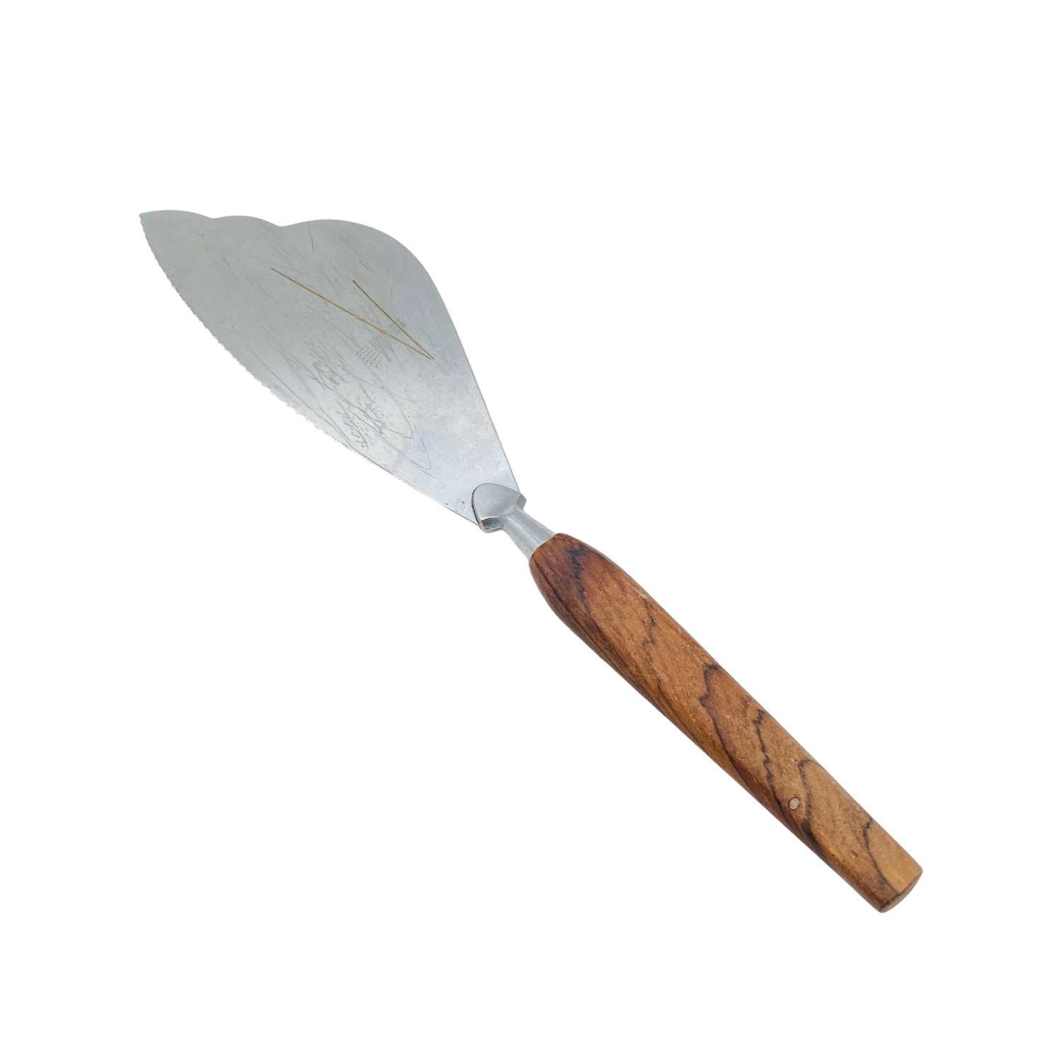 Tortenheber Holzgriff Vintage mit Messer Kante Edelstahl mit Muster 