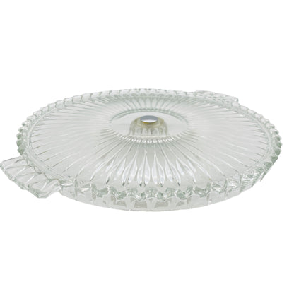 Tortenplatte Glas mit Ständer Kuchenplatte transparent D 30 cm Servierplatte Vintage