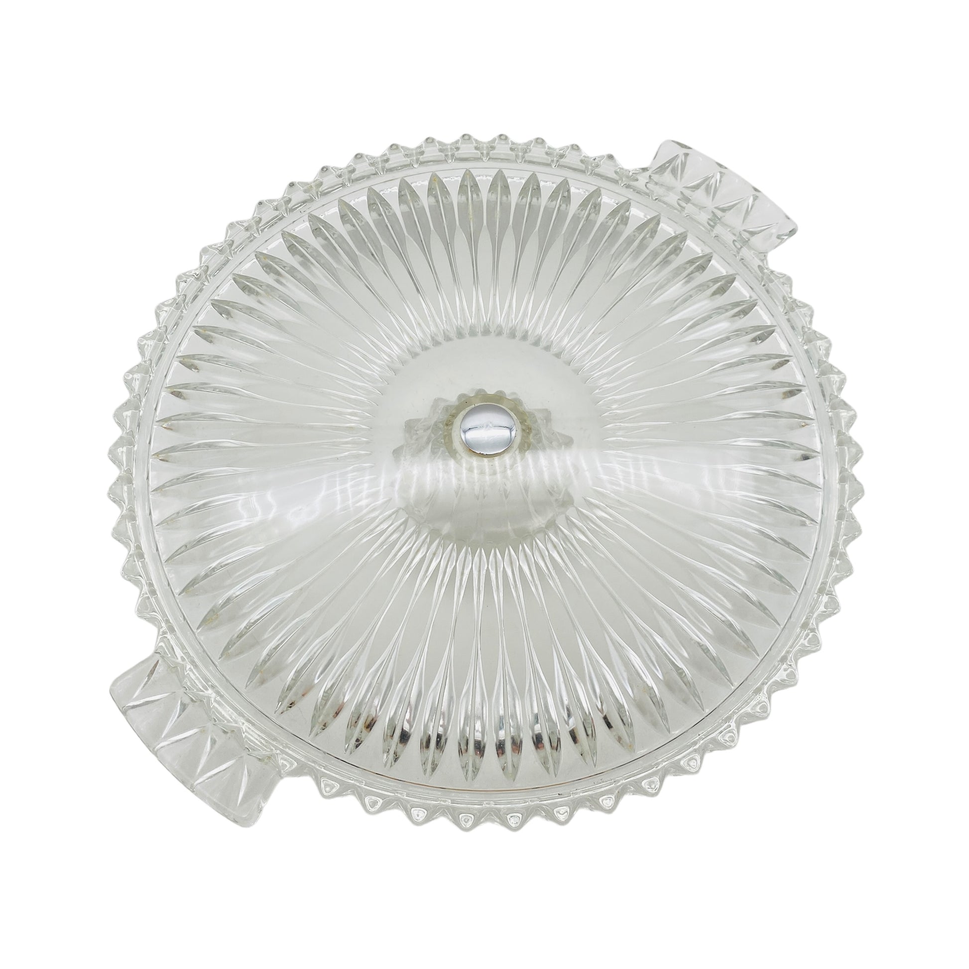 Tortenplatte Glas mit Ständer Kuchenplatte transparent D 30 cm Servierplatte Vintage