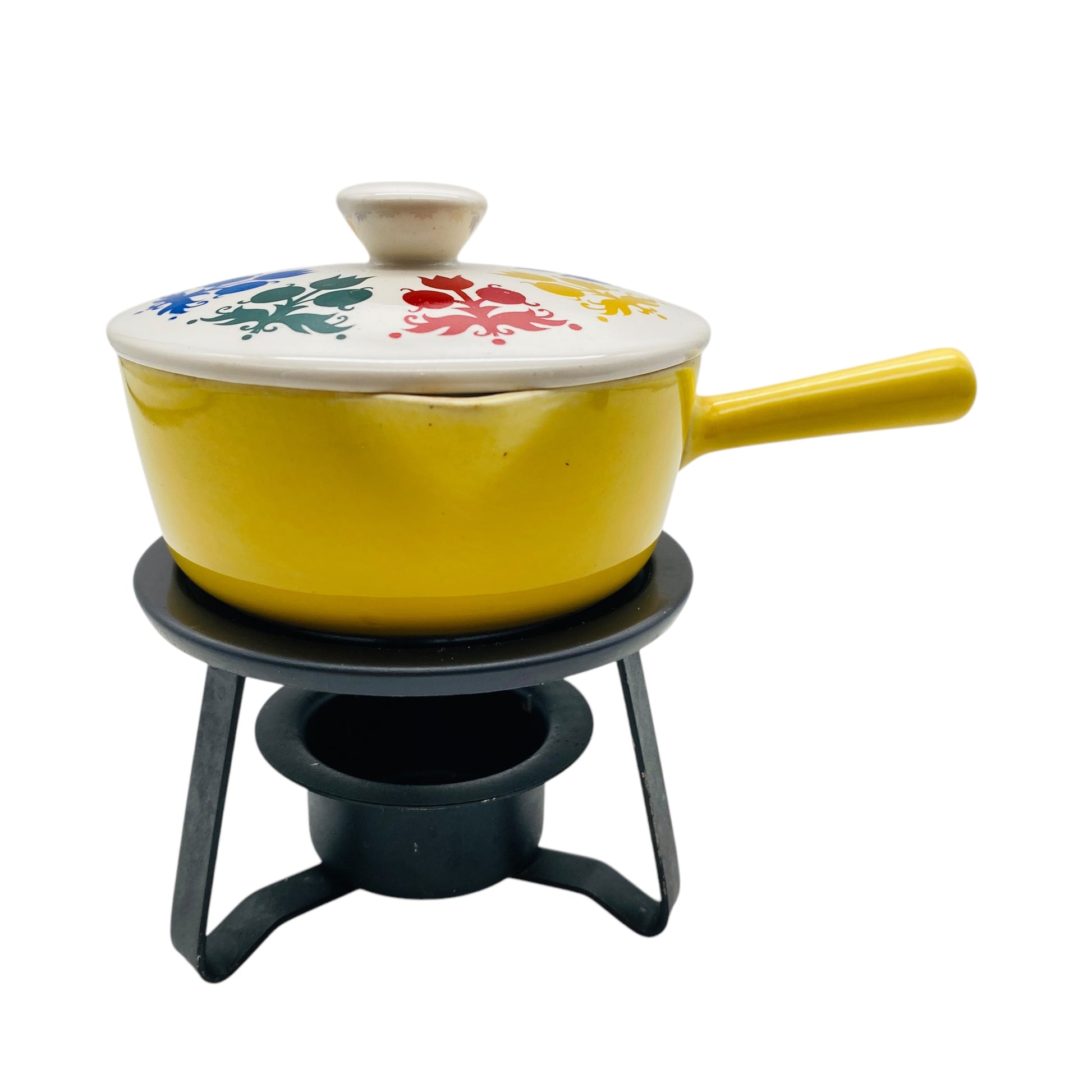 VILLEROY & BOCH Luxembourg Buttertopf Keramik gelb pastell 50er 60er Jahre mit Stövchen