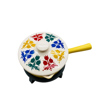 VILLEROY & BOCH Luxembourg Buttertopf Keramik gelb pastell 50er 60er Jahre mit Stövchen