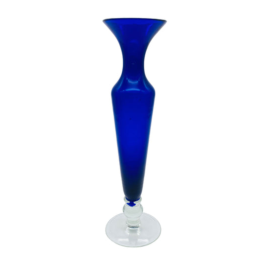 Vase blau Glas 60er 70er Jahre Vintage Mid Century