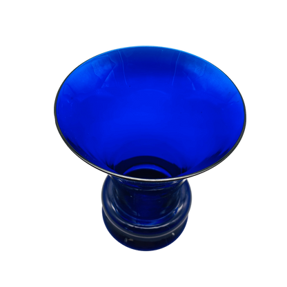 Vase blau Glas 60er 70er Mid Century Lounge Vintage Dekoration