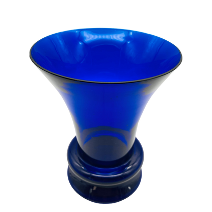Vase blau Glas 60er 70er Mid Century Lounge Vintage Dekoration