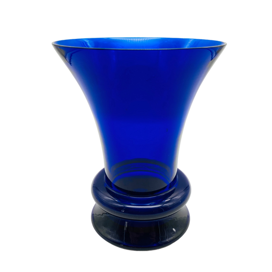 Vase blau Glas 60er 70er Mid Century Lounge Vintage Dekoration