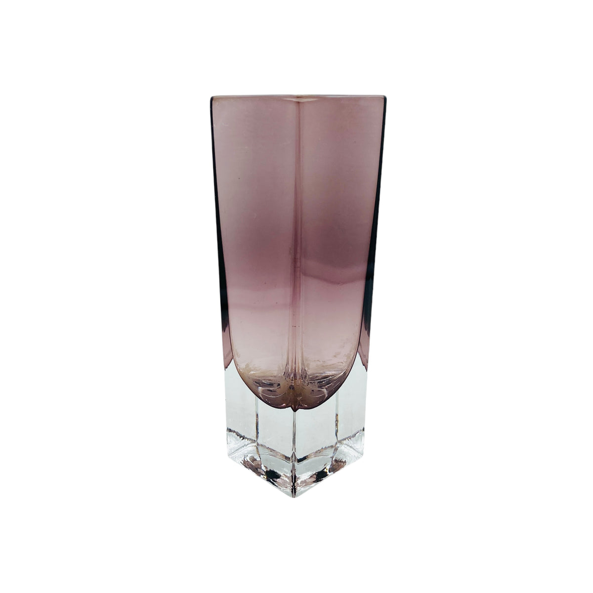 Vase eckig lila transparent 70er 80er Jahre Vintage Deko