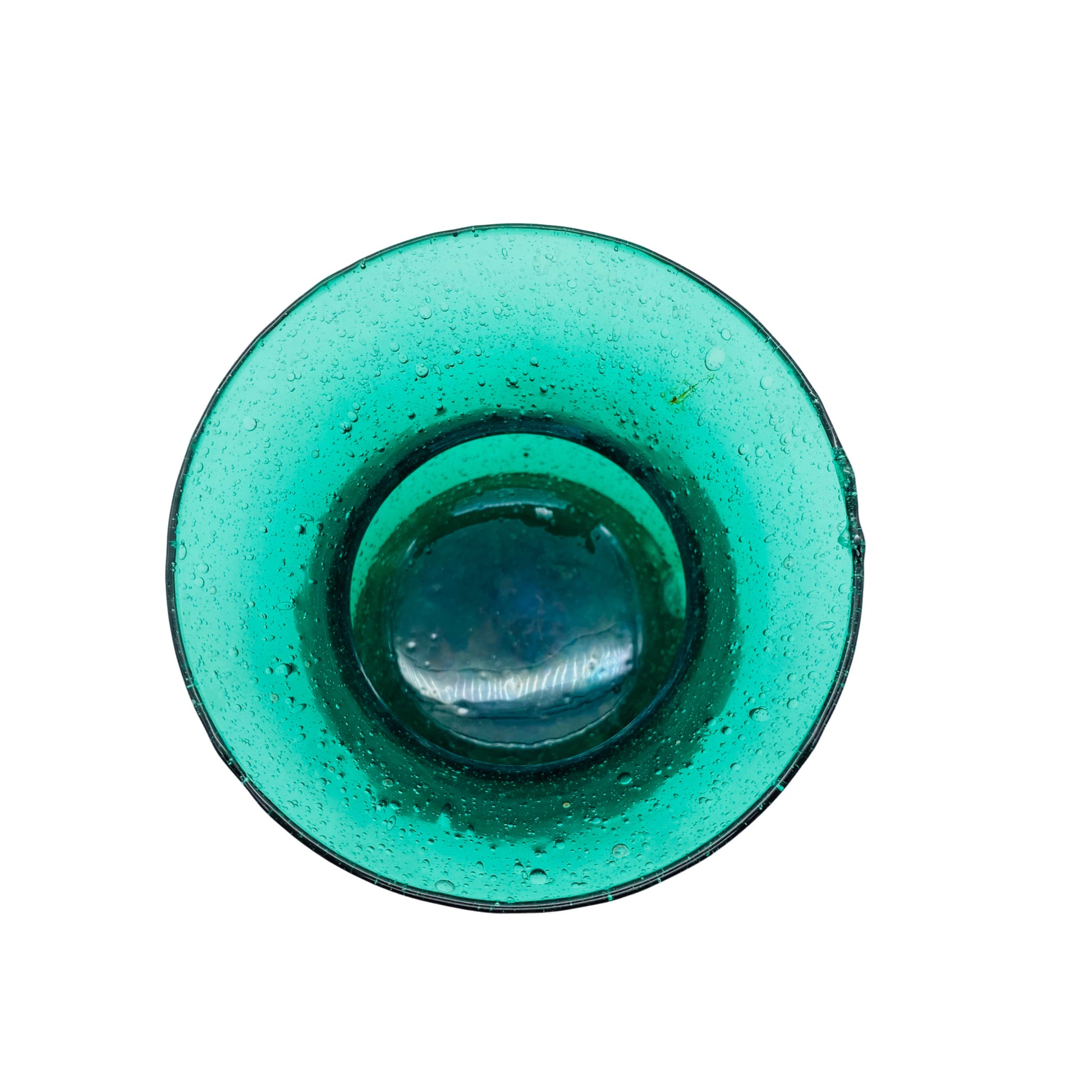 Vase grün Schaumglas Blasen Vintage 50er 60er Glas Mid Century