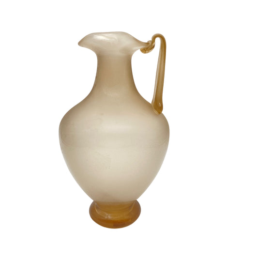 Vase satiniert braun Glas Vintage Henkelvase römisches Dekor